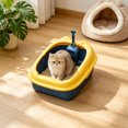 thumbnail image 2 of HWRETIE Semi Enclosed Cat Litter Box with Top Entry Lid High Sides Odor Control Covered Cat Toilet with Scoop Filter Splash Resistant Litter Tray for Indoor Cats, 2 of 6