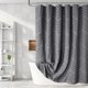 thumbnail image 1 of Cortina de ducha gris bohemia con diseño de chevrón a rayas, estilo shabby chic, con textura, cortinas de ducha para baño, moderna casa de campo, impermeable, juego de cortina de ducha con gancho de 7, 1 of 5