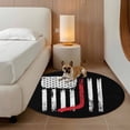 6ft Round Rug Black American Flag Area Rugs for Living Room Bedroom ...