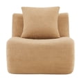 thumbnail image 2 of FFZ Armless Sofa with Pillow and Teddy Fabric, 32.68 x 40.94 x 35.43 inch, Camel, 2 of 7