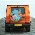 thumbnail image 6 of KLL Tropical Jungle Flamingo Pattern 14-17 inch Spare Tire Cover Universal Wheel Protector for Truck SUV Trailer Camping Rv Tire Covers-14 inch, 6 of 6