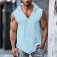 thumbnail image 4 of Purcolt Mens Tank Top Summer Casual V Neck Sleeveless Hoodie Training T-Shirt Loose Fit Bodybuilding Gym Workout Muscle Tee Shirt, 4 of 8