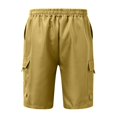 thumbnail image 4 of Men's Summer Quick-Dry Sports Shorts, Multi-Pocket Outdoor Shorts with Elastic Waist & Breathable Lining ,Yellow 2XL, 4 of 4