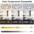 thumbnail image 6 of 35inch Flower Design Ceiling Fan with Light and Remote, Modern Low Profile Flush Mount, 6-Speed Reversible Blades, Timer Ceiling Fans Dimmable Light for Bedrooms Dining Room (12Flower-black), 6 of 8