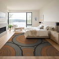 thumbnail image 3 of ODIKA 9'x12' Washable Area Rug Non-Shedding, Easy Care Farmhouse Rings Earthy Ring Concentric Annual Growth Stump Grain Refined for Master Suite, California King, Under Bed, 3 of 7