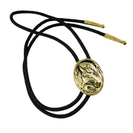 Cool Western Brass Horse Head Bolo Tie