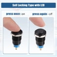 thumbnail image 4 of Unique Bargains 2pcs 12mm 0.47' Car Self Locking Push Button Switch On/Off Switch Interior 12V 4 Pin Round Blue Light, 4 of 7