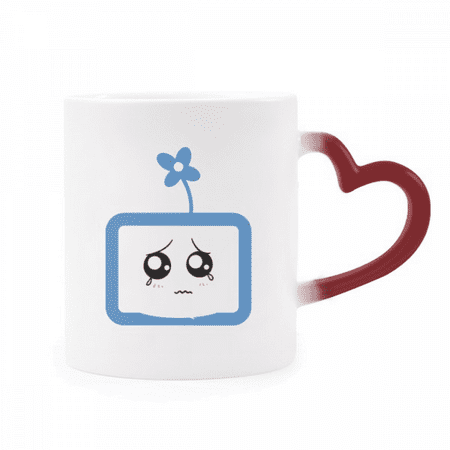 

Clover Injustice Small TV Happy Original Heat Sensitive Mug Red Color Changing Stoneware Cup