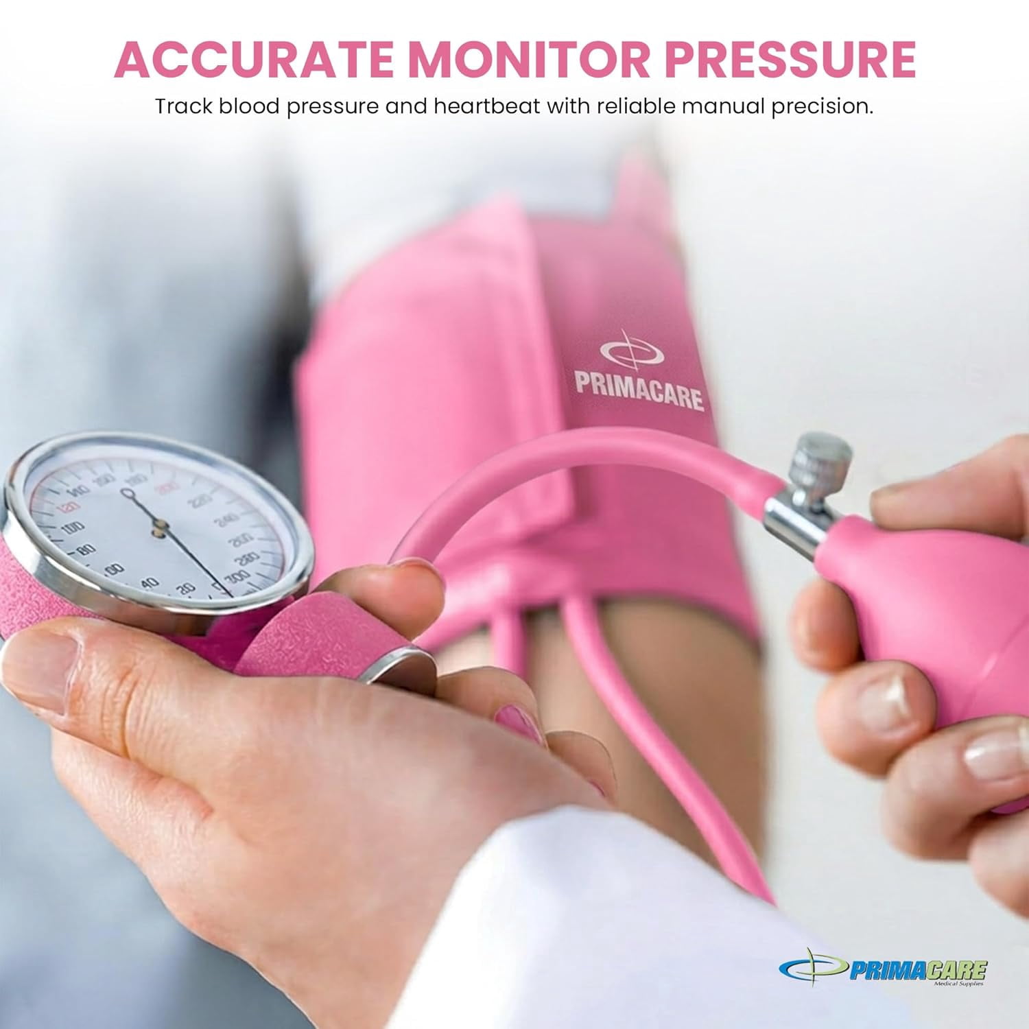 Primacare DS-9181-PK Blood Pressure Cuff and Sprague Rappaport Stethoscope, and Carrying Case, Pink