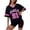 A-Black1864, variant on Bibifish Womens Tees V Neck Short Sleeve Mesh Los Angeles Print Contrast Trim Oversized T-Shirts Trendy Y2K Game Day Street Tops