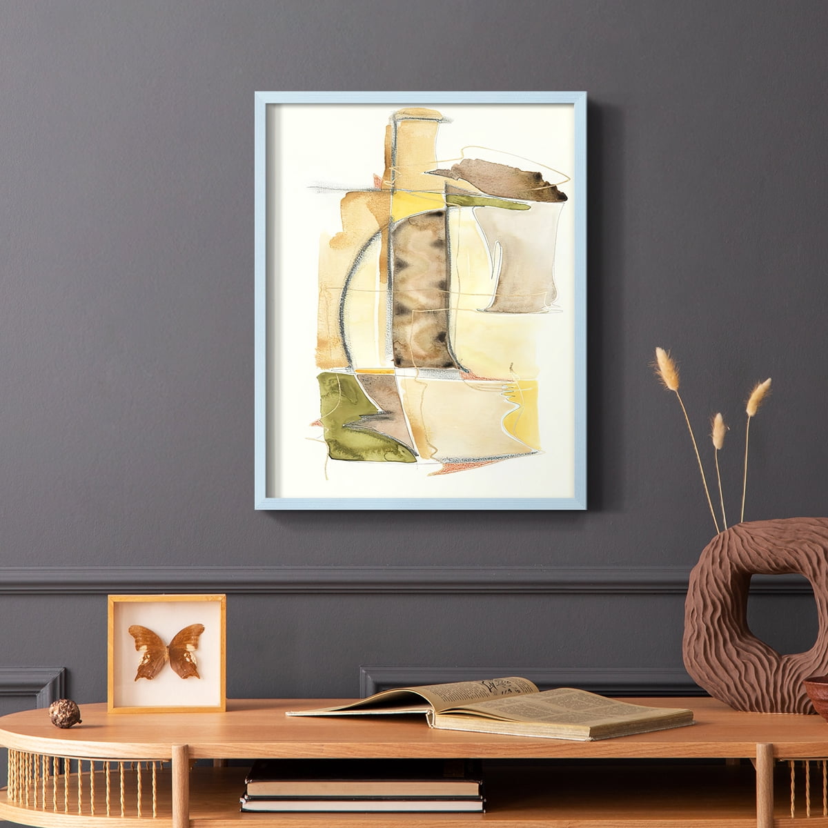 Brown Sugar II Framed Print in Blue Solid Wood Framed Print No Nail Hanging