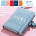 thumbnail image 2 of 2021 English Internal Pages Personal Agenda Planner Schedule Notebook Planner Monthly Planner PU Leather Soft Cover, 2 of 10