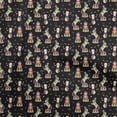 thumbnail image 1 of oneOone Rayon Black Fabric Circus Sewing Craft Projects Fabric Prints By Yard 56 Inch Wide-aC, 1 of 5
