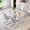 Table+4 Light Gray Chairs, variant on StnTalk 5-Piece Dining Table Set for 4, Modern Kitchen Table Set with Marble-Look MDF Tabletop and 4 Upholstered Chairs, Rectangular Dining Room Table with Metal Legs