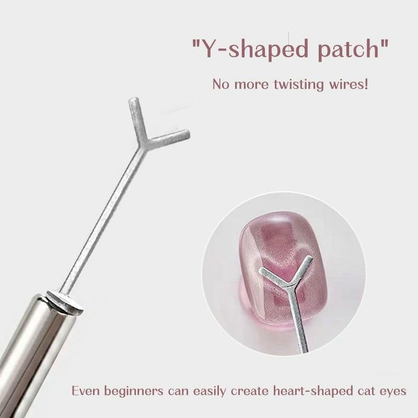 10 Pack Heart Cat Eye Magnet for Nails,Heart Magnet for Cat Eye Gel Polish,Flexible Diy Nail Magnet Cat Eye Tool with Y-Shaped Guide,Professional Nail Magnet Sticks for Nail Art Salon,Home (10 Pack)