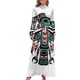 thumbnail image 1 of Vestido largo con tótem de cuervo nativo de Haida Tlingit vestidos de verano para mujer 2024 ropa de mujer coreana elegante, 1 of 4