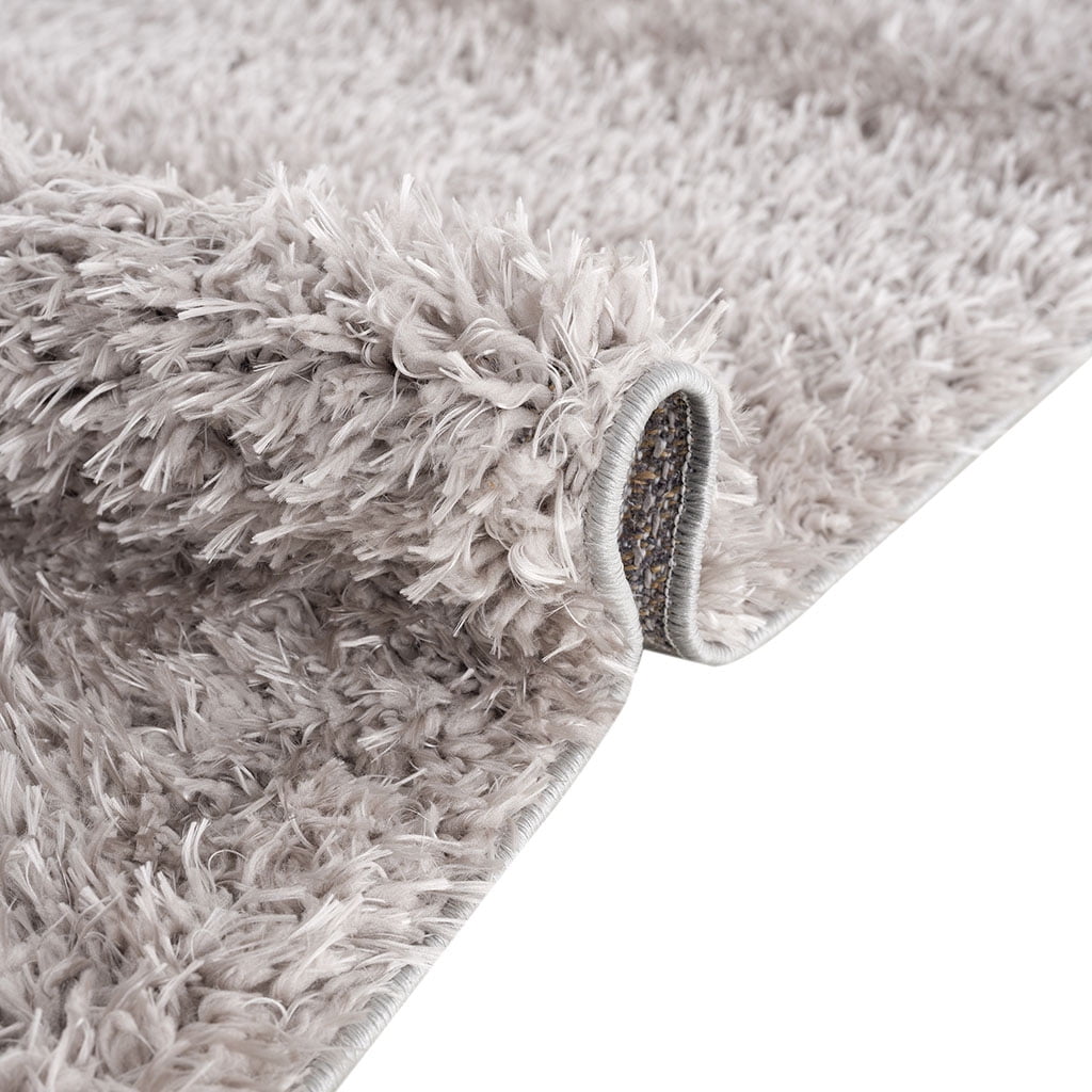 MAYEERTY 6' x 9' Grey Super Soft Polyester Shag Area Rug