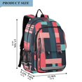 thumbnail image 2 of FORMRS Unisex School Backpack 17" Student Travel Bag with Laptop Compartment, Pink Geometric, 2 of 7