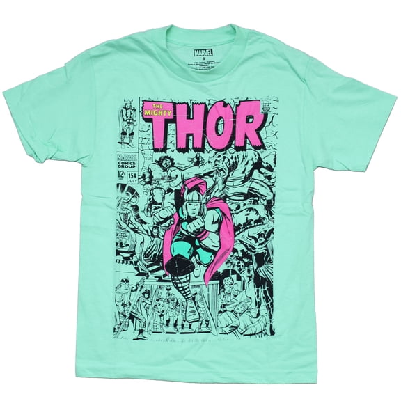 Thor Mens T-Shirt - Pastel Colored Classic Kirby Cover Image (Small)