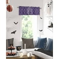 thumbnail image 2 of Halloween Valances for Windows Grimace Spooky Pattern Window Curtain Rod Pocket Purple Ghosts Bat Cobweb Holiday Window Treatment Decor Valances for Kitchen Living Room Bedroom 54x18in, 2 of 7