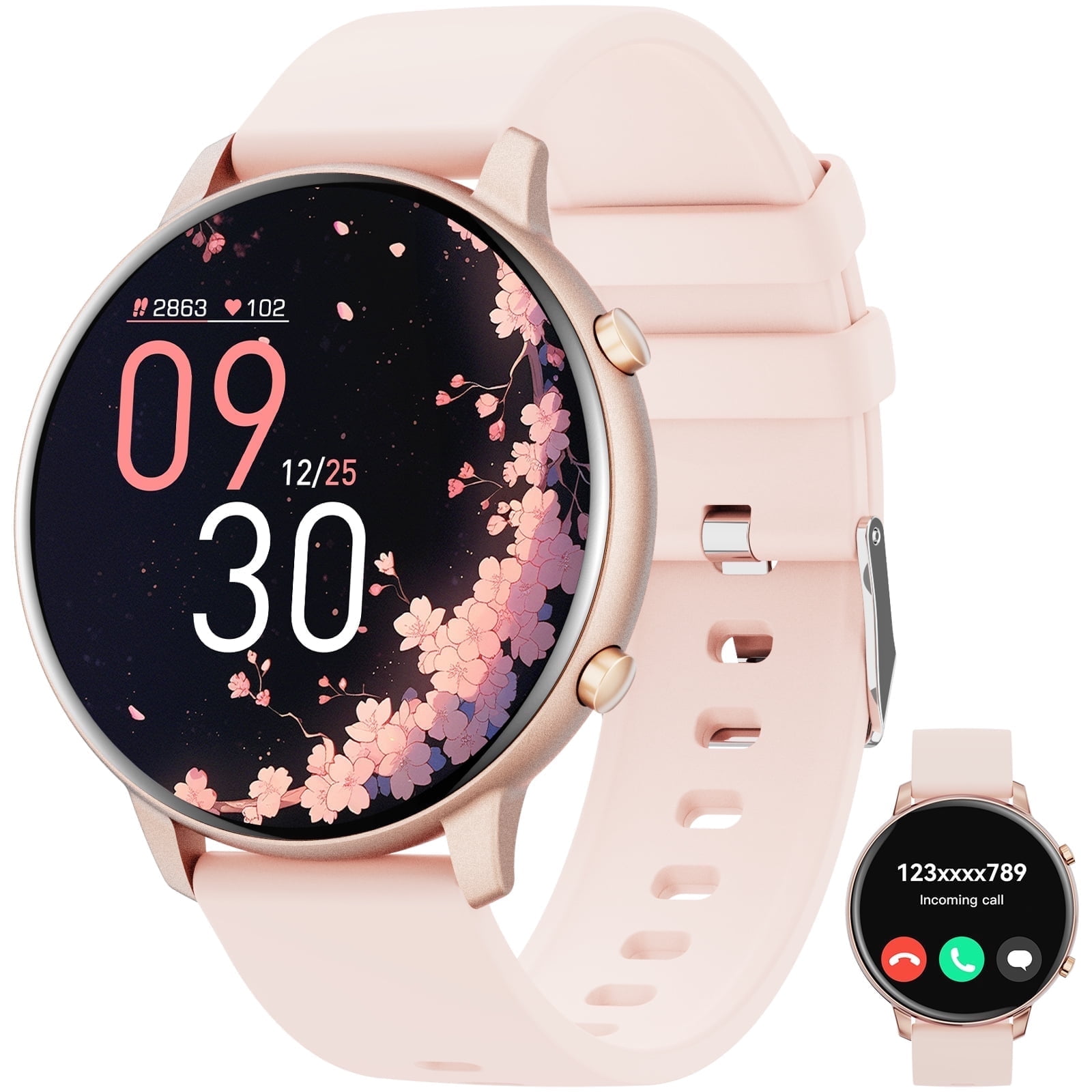 smart watch for Women, Compatible with Android and iPhone Devices, Featuring Fitness Tracker, 1.39-inch Smartwatch Gift, Answer/Make Calls/120 Sports Modes, IP68 Water-Resistant Fitness Watch (Pink)