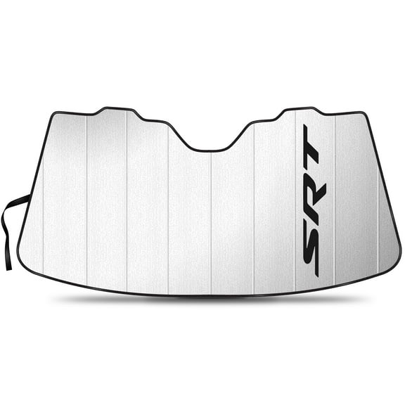 Dodge SRT Logo Universal Fit Enforced Stand-Up Auto Windshield Sun Shade at Standard Size 54"x 27.5"