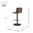 thumbnail image 5 of New Pacific Direct Bruce PU Gaslift Bar Stool in Toasted Dark Brown (Set of 2), 5 of 13