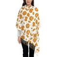 thumbnail image 4 of Cauagu Yellow Biscuit Print Women Wrap Shawl tassels Scarves Retro Scarf 77.6"X28.3", 4 of 8