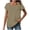 Khaki, variant on jtjvou Womens Tops Short Sleeve Shirts Buttons Down Crew Neck Shirts Fashion Summer Outfit Plus Size Dressy Casual Blouse Black M