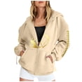 thumbnail image 2 of Bovemsi Sweatshirt for Women Zip Up Hoodie Oversized Casual Long Sleeve Football Jacket Sunday Funday Mom Tops Zip Up Hoodie, 2 of 5