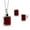 Red||Red||Black, variant on 4.26 Ct Octagon Red Garnet 925 Sterling Silver Pendant and Earrings Jewelry Set