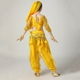 thumbnail image 7 of Girls Yellow Belly Dance Outfit 5-13 Years, Complete Kit with Sequin Coin Trim, Harem Pants & Bracelets for Dance Classes & Talent Shows,Size 11-13 T, 7 of 7