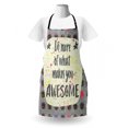 thumbnail image 3 of Inspirational Apron, Do More of What Makes You Hand Lettering Words on Creative Background, Unisex Kitchen Bib with Adjustable Neck for Cooking Gardening, Adult Size, Multicolor, by Ambesonne, 3 of 4