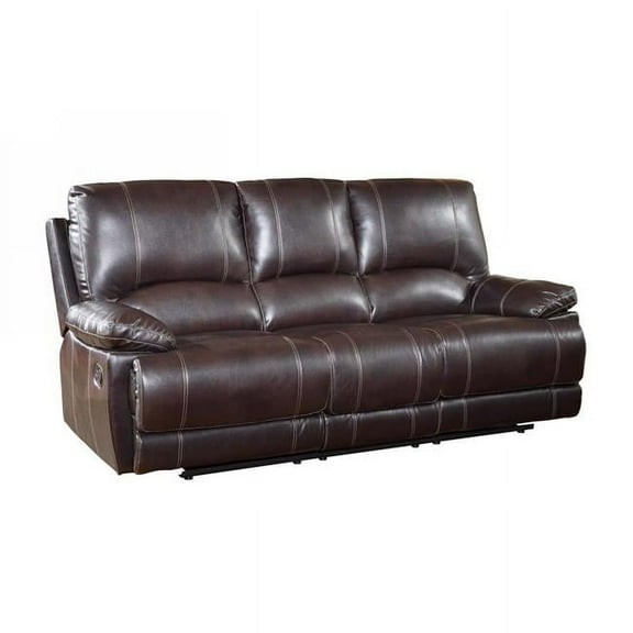 Home Roots Stylish Leather Sofa, Brown - 41 in.