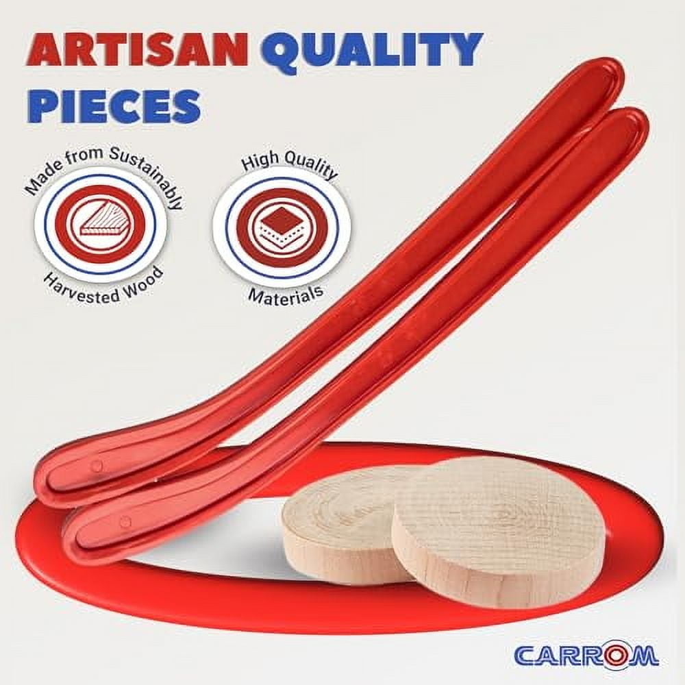 Carrom Champion Nok Hockey Game Equipment Set with 2 Mini Hockey Sticks & 2 Wooden Pucks for Your Family Board Games