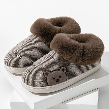

Gubotare Slippers For Women Slip On Women Slippers Memory Foam Shearling Slipper Water Resistant Warm and Fluffy Indoor Outdoor House Shoes Coffee 10