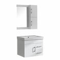 thumbnail image 4 of mueble para baño flotante victoria 24" blanco pvc con espejo botiquín y lavabo, 4 of 8