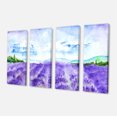 thumbnail image 2 of Blue Lavender Fields Watercolor - Landscape Canvas Art Print, 2 of 3