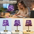 thumbnail image 3 of Modern Minimalist Cone Desk Lamp Antique Bronze Base & Linen Shade Bedside Table Lamp for Bedroom Living Room, Office, Dorm White Floral and Leaves Small, 3 of 8