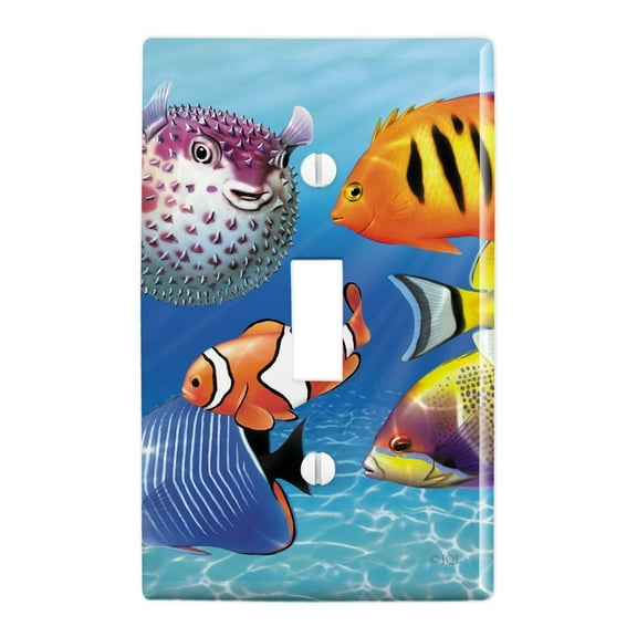 Tropical Coral Reef Fish Clown Plastic Wall Decor Toggle Light Switch Plate Cover