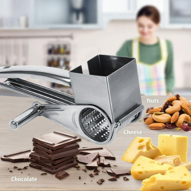 Manual Rotary Cheese Grater Hand Crank Cheese Shredder Stainless Steel Cheese Cutter & 1 Drum