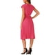 thumbnail image 3 of Vestido plisado de mujer Inspire Chic, cuello redondo, sin mangas, con cinturón en la cintura, vestido A-Line XL color rosa intenso, 3 of 5