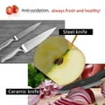 thumbnail image 2 of Kitchen Knife Set, Ceramic Chef Knife 4Pcs Set with Sheath and Ergonomic Handle,Black Blade Peeler Slicer Utility Fruit Paring Knives, 2 of 7
