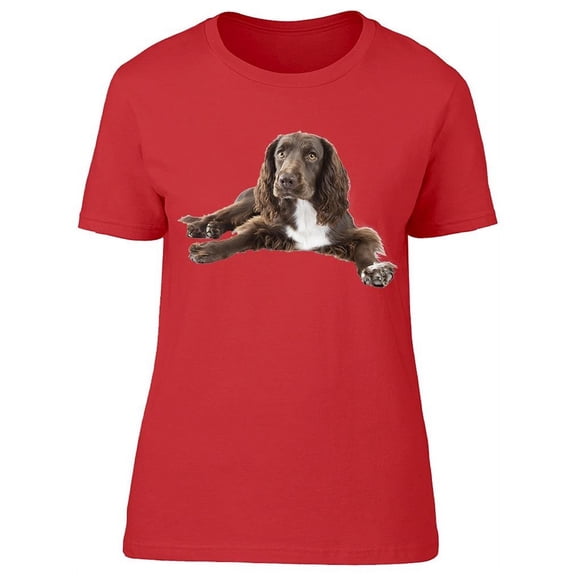 Spaniel Dog Is On The Floor T-Shirt Women -Image by Shutterstock, Female 3X-Large