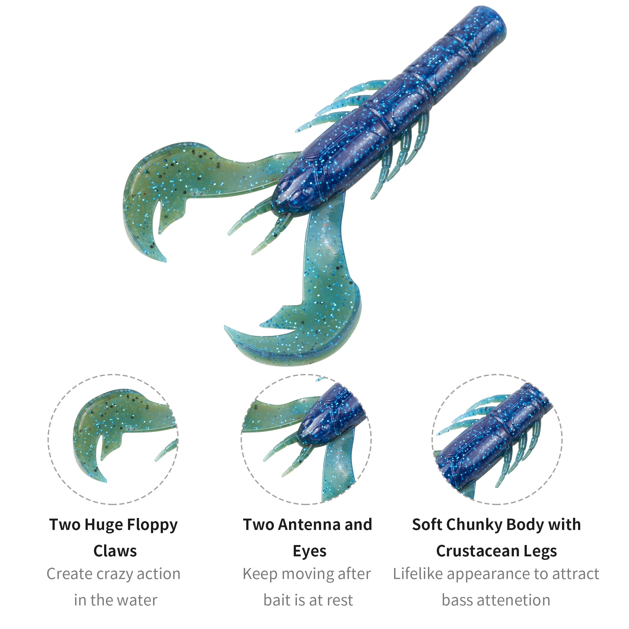 25Pcs Soft Plastic Fishing Lures for Bass - Ned Rig Bait Kit with Worms, Crawfish, Paddle Tail Swimbaits, Trout Walleye Lures
