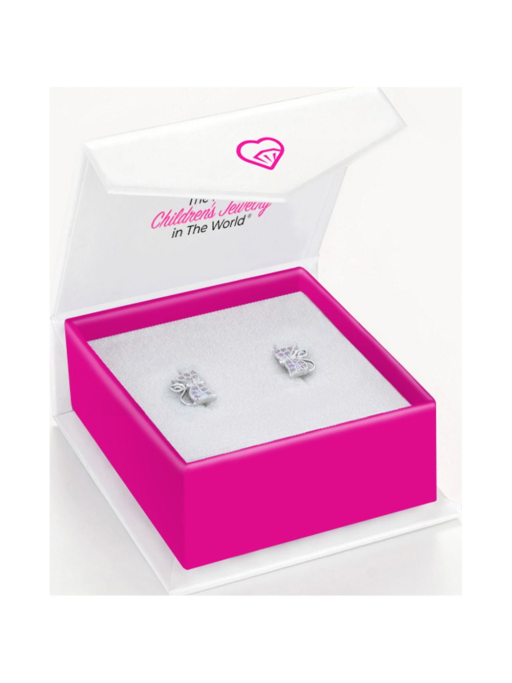 Sassy Kitty Cat Kids / Children's / Girls Earrings Screw Back - Sterling Silver