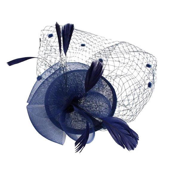 Chiffon Costume d'Ornement de Cheveux pour Mariage et Cocktail pour Femmes 20 Po Style 3 Bleu Foncé