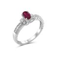 thumbnail image 4 of JewelersClub Ruby Ring Birthstone Jewelry – 0.50 Carat Ruby 0.925 Sterling Silver Ring Jewelry with White Diamond Accent– Gemstone Rings with Hypoallergenic 0.925 Sterling Silver, 4 of 4
