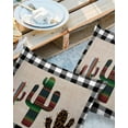 thumbnail image 2 of Pack of 2 Outdoor Pillow Covers, Mexico Cactus Black and White Plaid Waterproof Square Throw Pillowcase Cushion Decorative Pillow Covers for Couch Patio Tent, 26x26 in, 2 of 6
