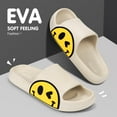 thumbnail image 3 of PISIQI Men's Smiley Slippers Sandals,EVA Anti-Slip Slippers,Gym Home Casual Shower Shoes, 3 of 9
